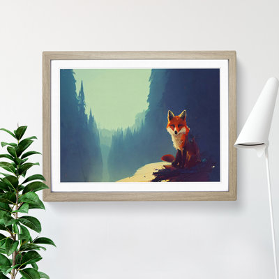 Favourable Fox Abstract 1 Piece Single Picture Frame Wall Art