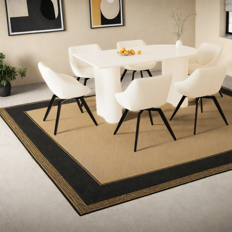 Ensembles de table de salle à manger en MDF beige moderne avec chaises crème pour la maison