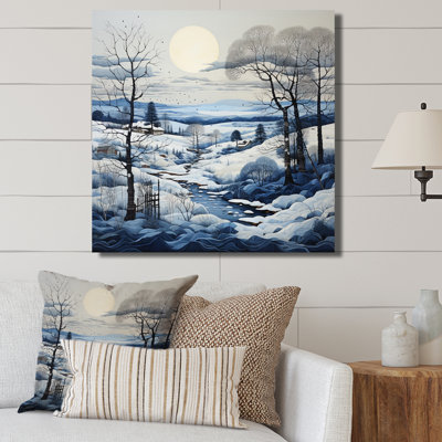 Snow Winters Moon Solitude IV - Landscapes Wall Art Prints