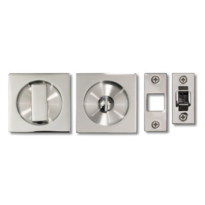 Square Pocket Door Privacy Set with Finger Edge Pull