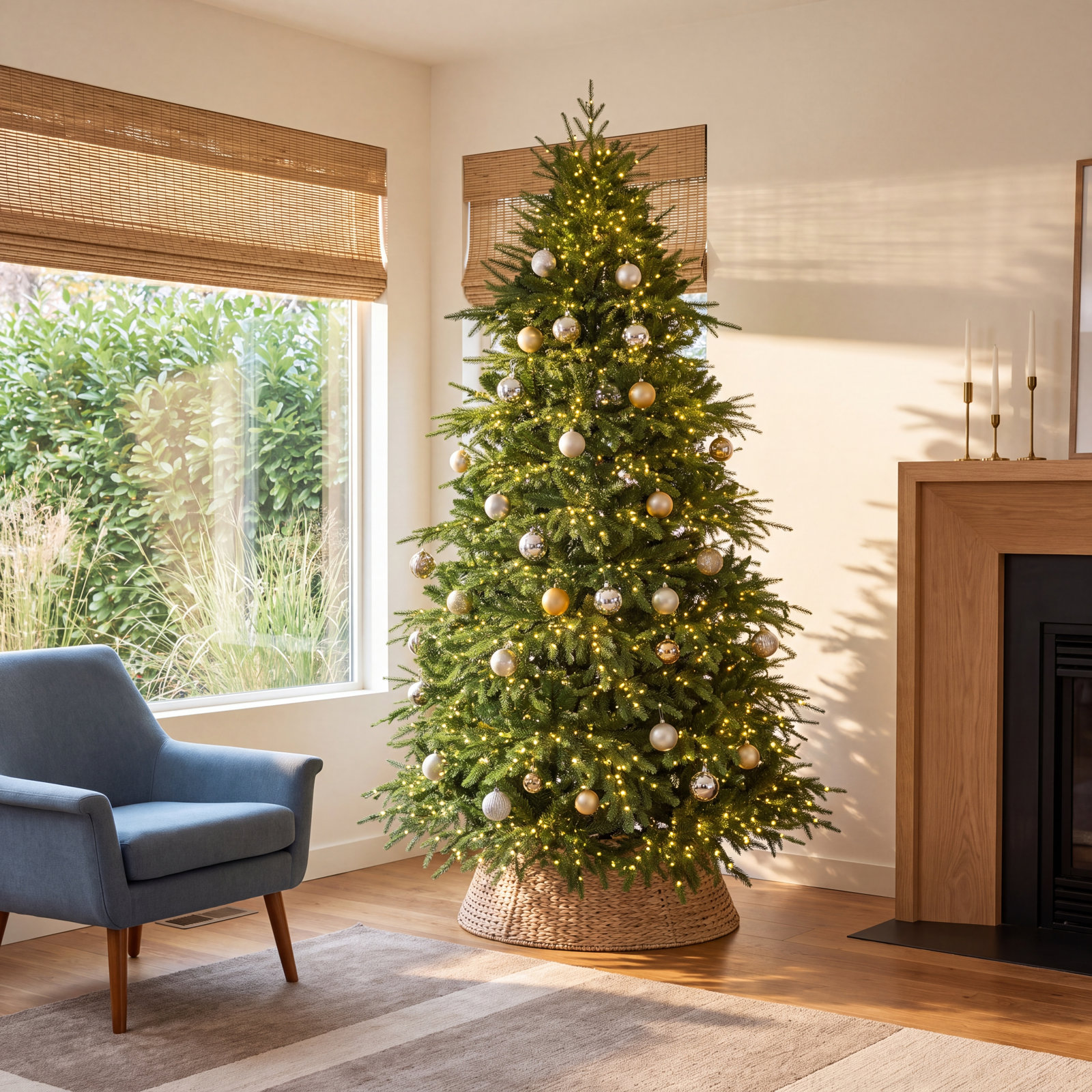 Pre-Lit Spruce Christmas Tree, 9' H