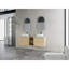 Meuble-lavabo mural 60 po avec lavabo d'art en céramique et 1 tablette de rangement, porte à fermeture en douceur, contreplaqué