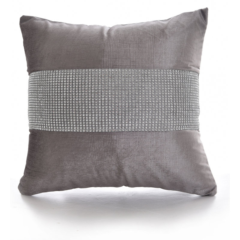 Addrienne Square Cushion Cover, Silver Grey