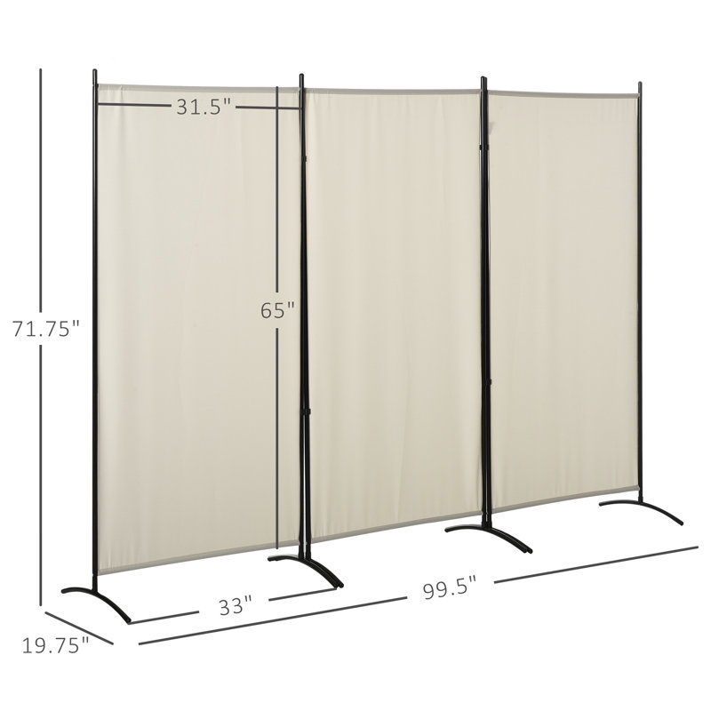 Paravent 6 panneaux 3 panneaux, Beige