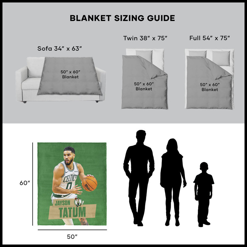 Jeté en sherpa NBA Boston Celics Jayson Tatum Silk Touch