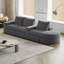 Canapé modulaire incurvé de 99 po en chenille avec méridienne et canapé en forme de L avec sièges profonds, canapé modulaire en chenille de 99 po pour le salon et la chambre à coucher, aucun assemblage requis-1393742748