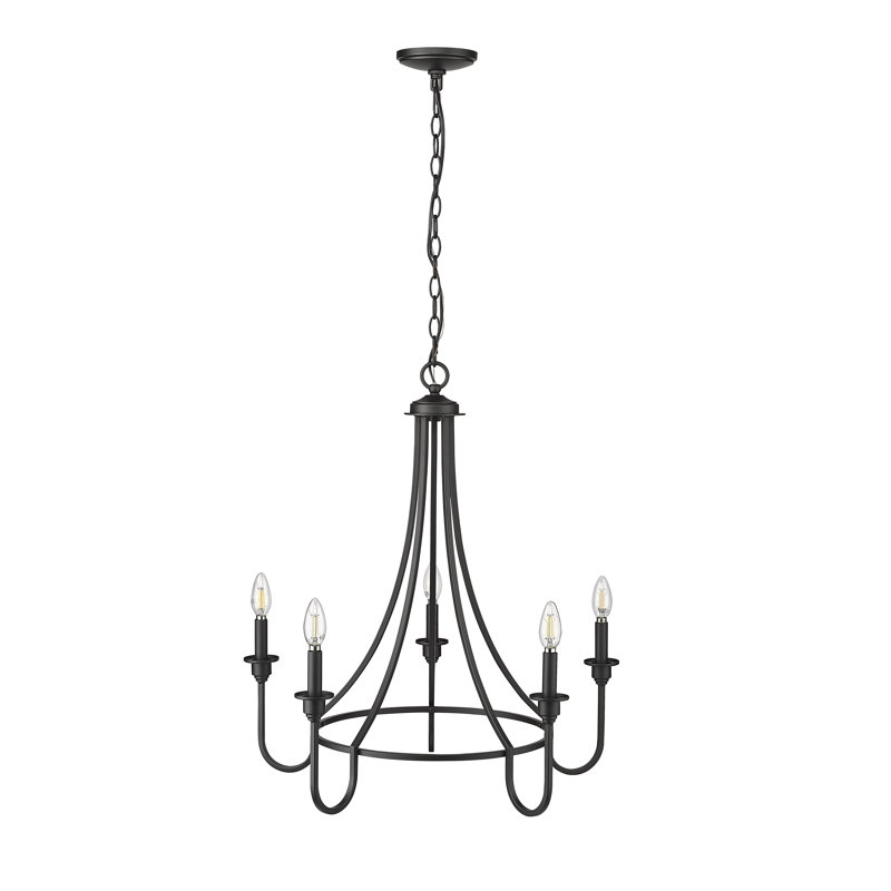 Lustre à 5 lumières Artemis, Noir mat