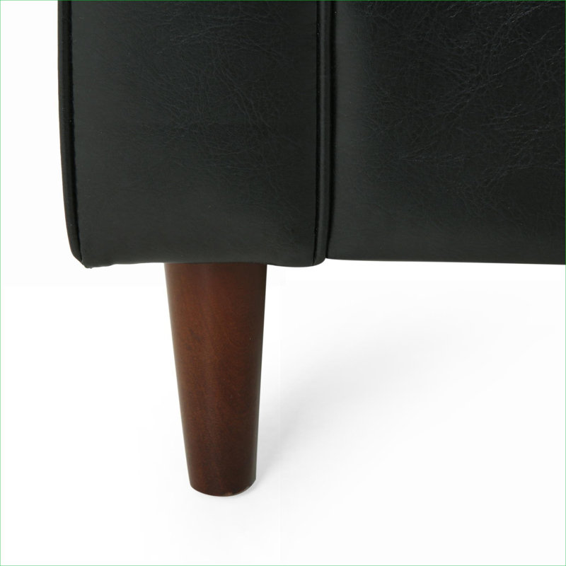 Sièges d'appoint de salon | Fauteuil club traditionnel à simple siège en similicuir noir de jais