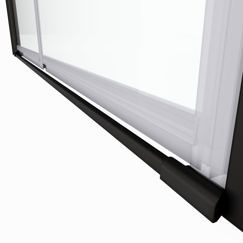 Pivot de porte de douche en verre trempé de 1/4 po - Noir mat Accessoire de salle de bain en acier inoxydable transparent 36 000 fois