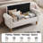 55''W Linen Upholstered Storage Bench for End of Bed with Solid Wood Legs, Beige Bench with Storage for Queen Bed-114292832-130668633