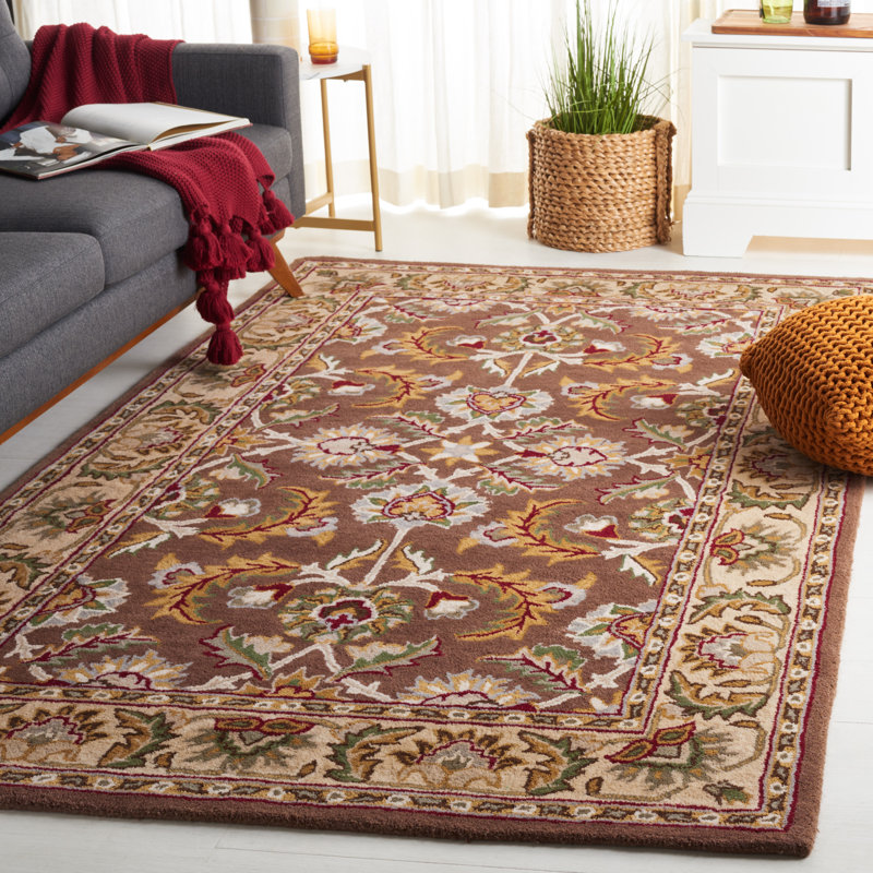 Tapis oriental en laine touffeté à la main Balthrop, Rectangle 5 pi x 8 pi
