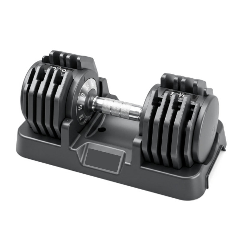Adjustable Dumbbell with Quick Select Weight Setting Secure Lock System Non Slip Handle and Storage Base Multi Weight Home Gym Strength Training Weights for Men Women