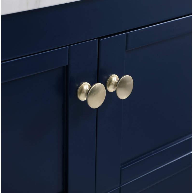 36'' Single Bathroom Vanity with Marble Top, Blue