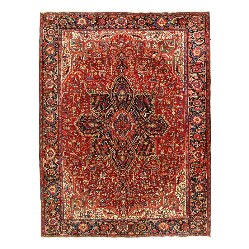 Rust Persian Antique Heriz Rug 9'9"X 13'1"
