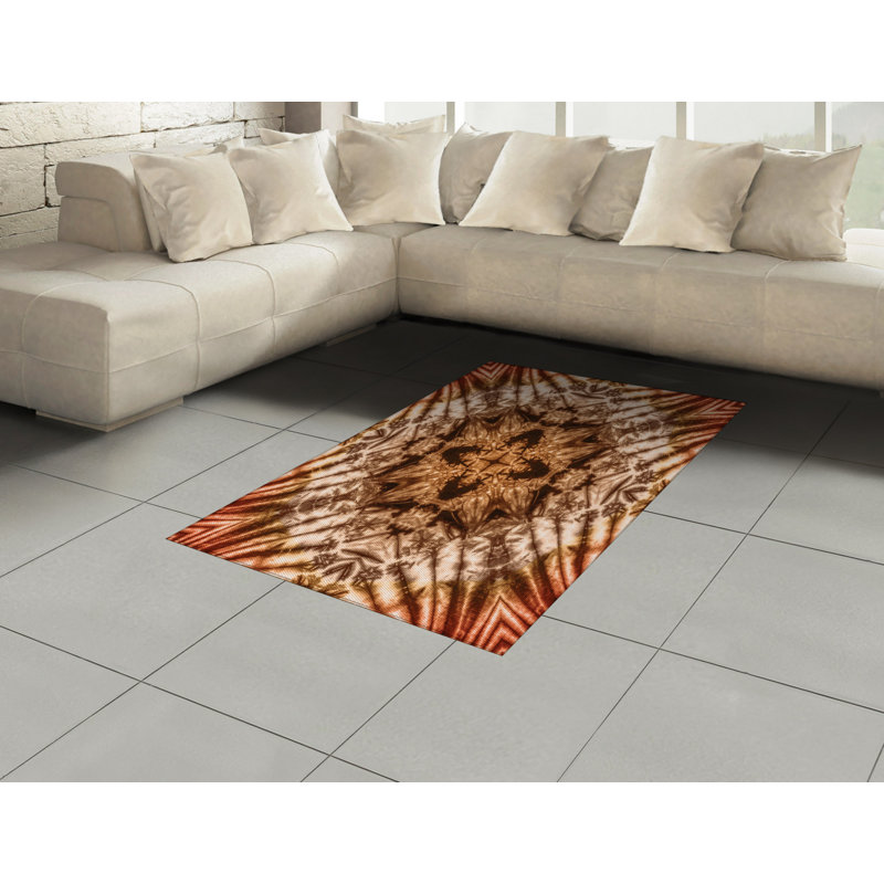 Brown High Density Long Fiber Poly Threads Decorative Area Rug Carpet, Rectangle 4' x 5'8"