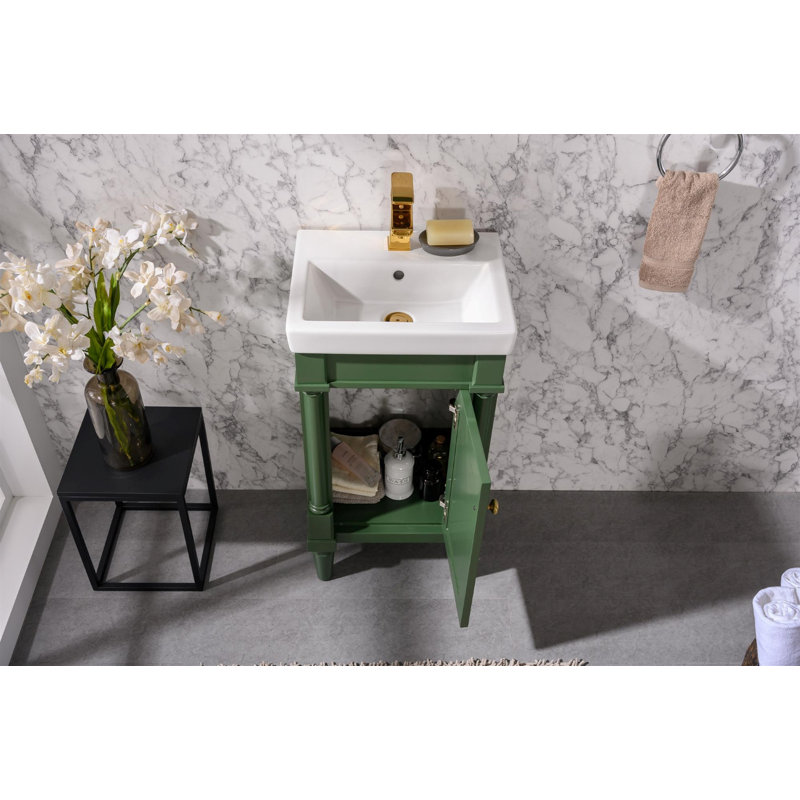 Ensemble de meuble-lavabo simple 17,5 "Makris, Vert Vogue