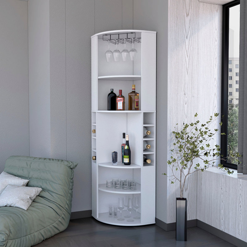 Armoire de rangement en coin à 5 grandes tablettes