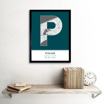 Pikine Senegal City Map Teal - Single Picture Frame Typography