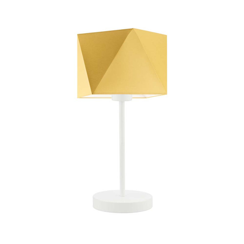 Denzal Metal Table Lamp, White, Mustard