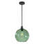 Suspension Alejo 11,02 po à 1 lumière, globe en verre teinté soufflé à la main, pour couloir-35028629