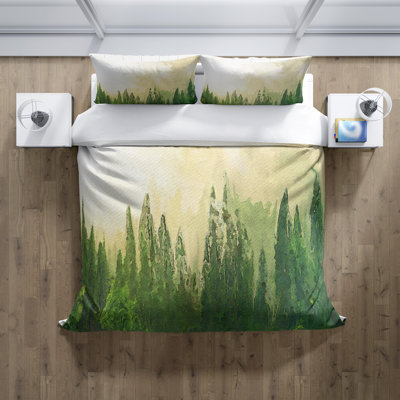  Ensemble de housse de couette Foggy Pine Forest