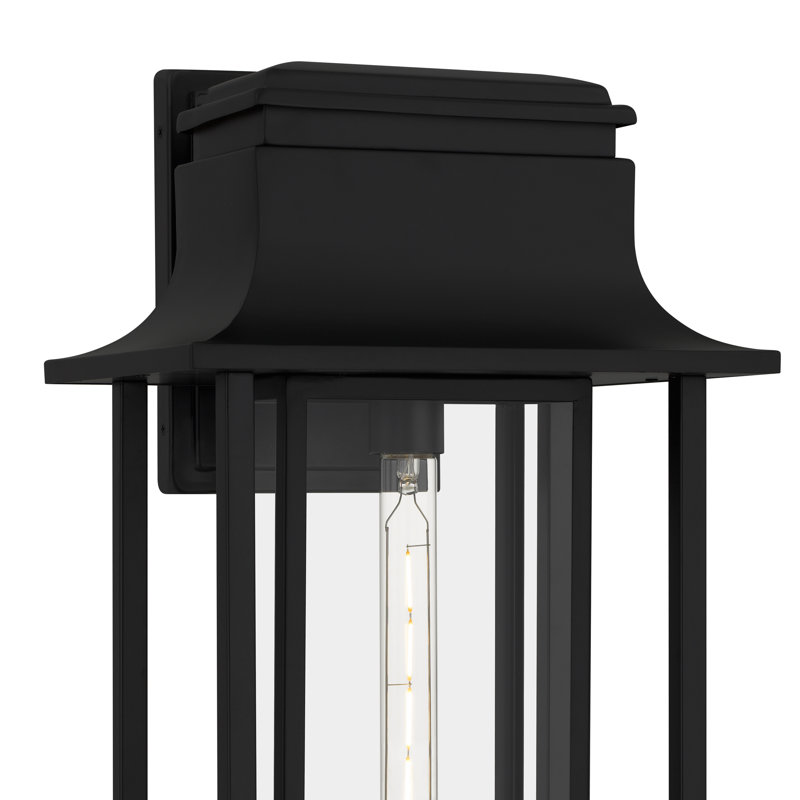 Lanterne murale d'extérieur noir mat 1 lumière Garner, 10.58" H x 24" W x 12.5" D
