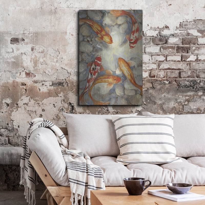 Art mural en métal «Vibrant Koi I» par Tim O'Toole, Bay Isle Home ™, H 36 po x l 24 po