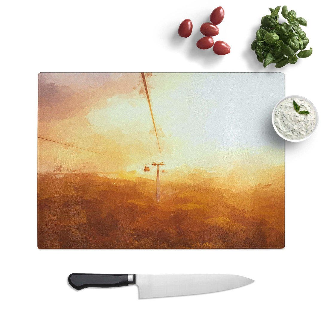 Tempered Glass Cable Car in Turkey Chopping Board