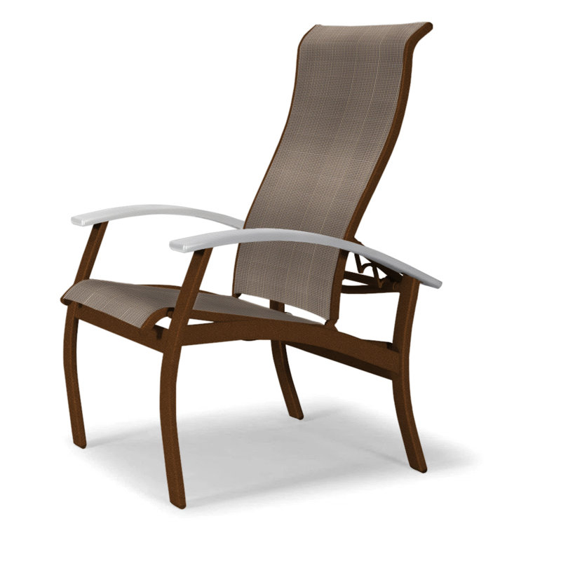 Chaise de patio Askar, Blanc, Tweed Sunbrella® brun, Kona texturé