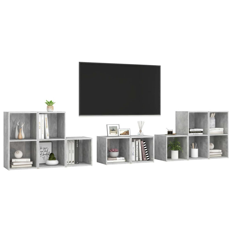 Drayke Unfinished TV Stand for TVs up to 88", Concrete Grey