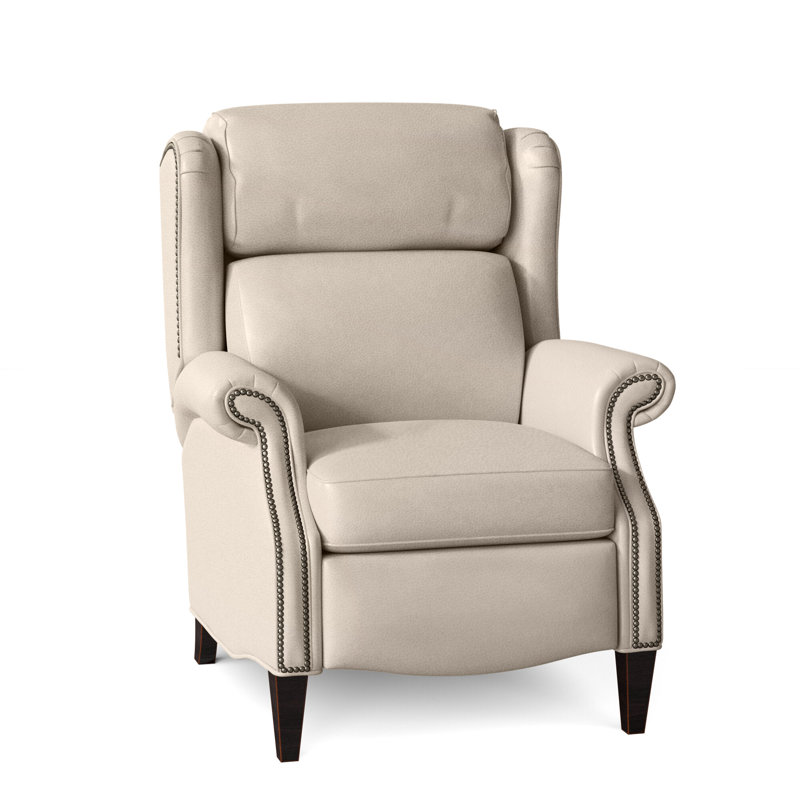 Miller Recliner, Gunmetal, Plantation, Aline Fumo Genuine Leather
