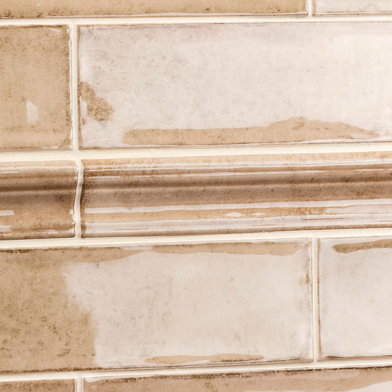 Taupe Ceramic Quarter Round Tile Trim 12" x 2"