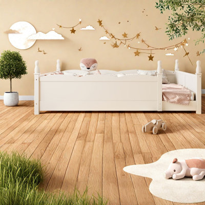 Coffre-fort pour grand lit avec rangement, panneau de lit en bois aggloméré moderne Montessori