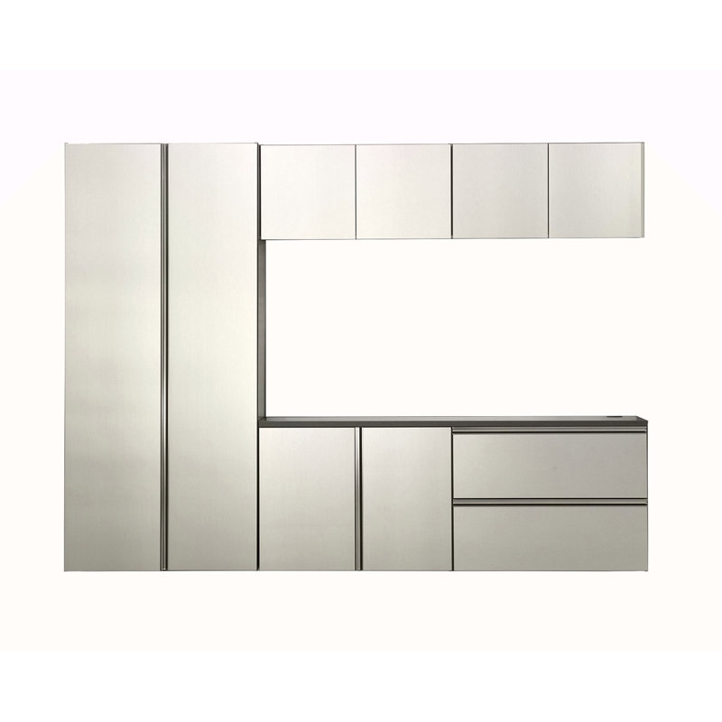 Série 96 X P 72 po H 20 po D Ensemble d'armoires de garage gris métallique B (6 pièces)