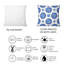 Petit et grand cercles bleus sur fond blanc II - Coussin décoratif imprimé moderne-1967801183