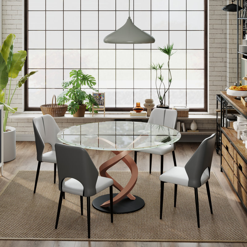 Upholstered Metal Leg Dining Chair, 4