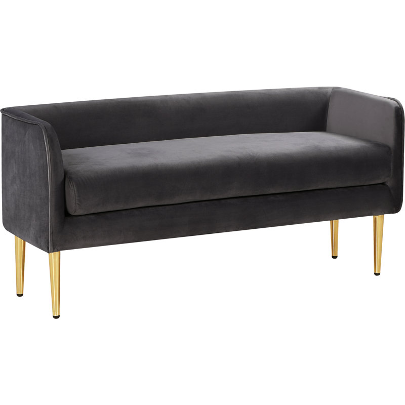 Audrey Manuel Upholstered Bench, Grey Velvet