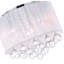 Cadre chromé encastré 6 lumières 14 po et abat-jour blanc avec gouttes de cristal-899063843