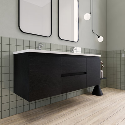 Meuble-lavabo double 60 po Alcester Ivy Bronx