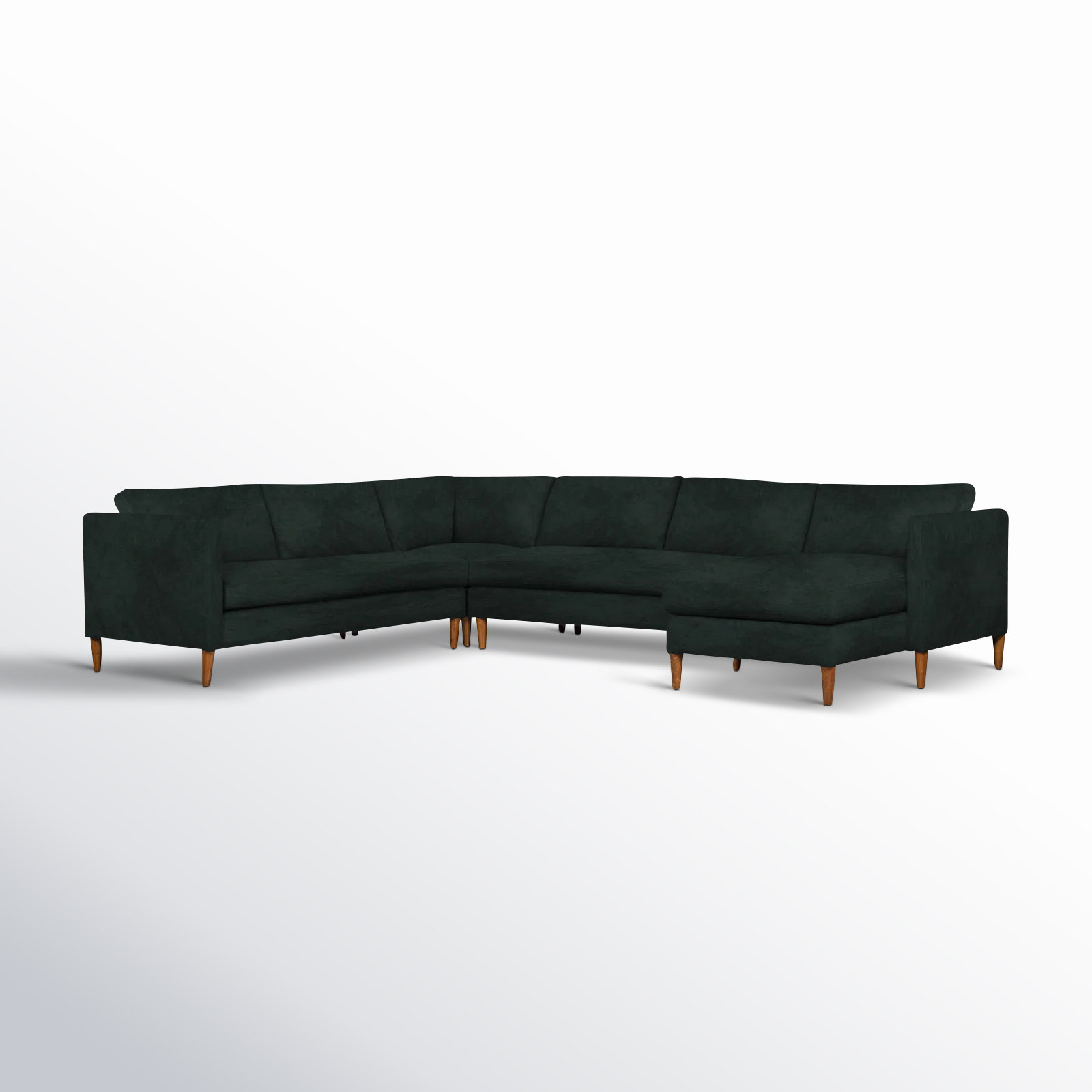 Clifford 4-Piece Upholstered Custom Sectional, Right Hand Facing, Bella Hunter Performance Velvet