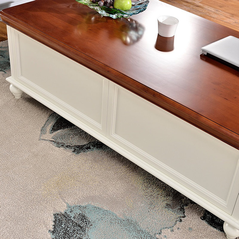 Une table basse de style rétro, Blanc, Brun