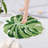  Green Leaf Mat, Large Monstera Cute Non Slip Palm Shaped Plush Fun Kitchen, Bathroom Bathtub Rugs Machine Washable（26"x21"）-2018496175-2017878742