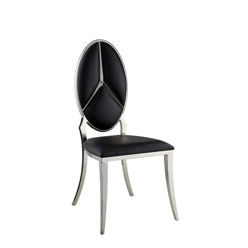 Chaise d'appoint rembourrée Miryea, Noir, noir, noir, noir
