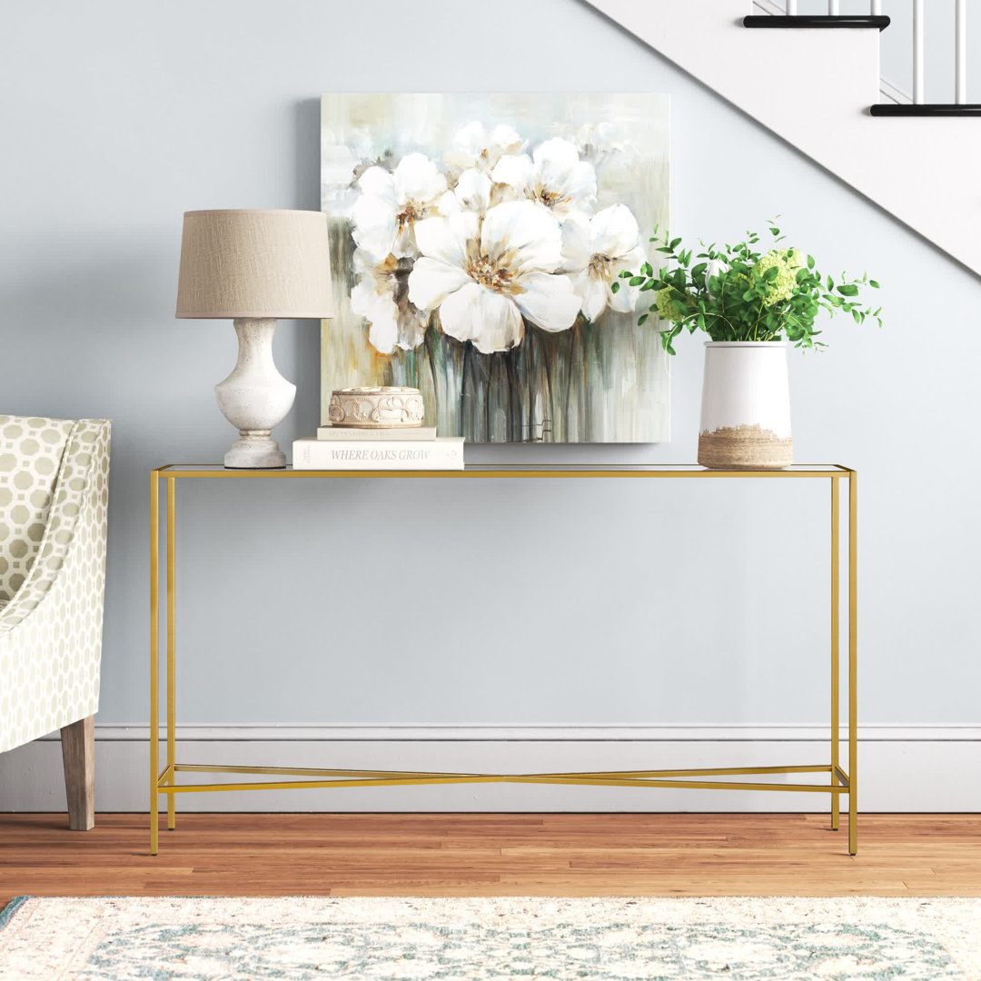 Glass Top Console Table Everly Quinn Table Base 