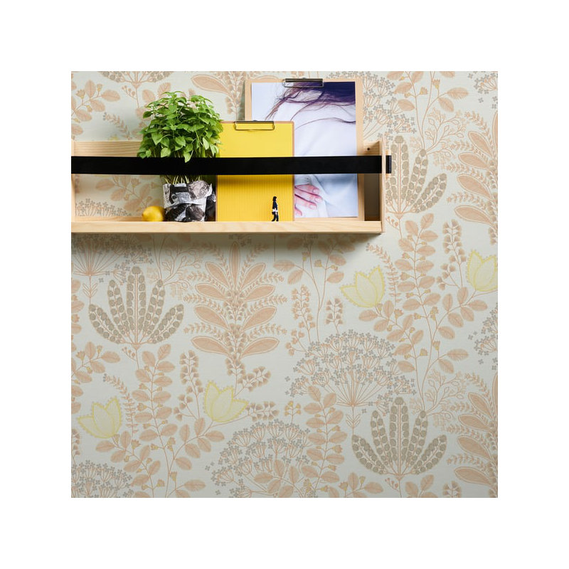 Flourish 10.05m x 53cm Wallpaper Roll, Orange