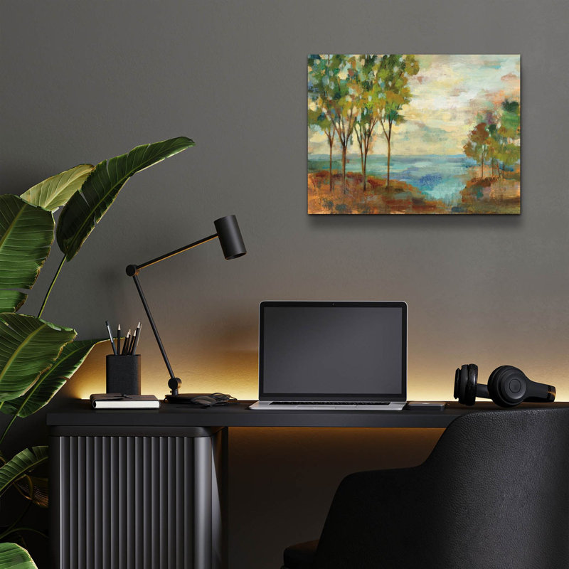 «View of the Lake» par Silvia Vassileva, art mural en verre acrylique, H 12 po x l 16 po x P 0,13 po