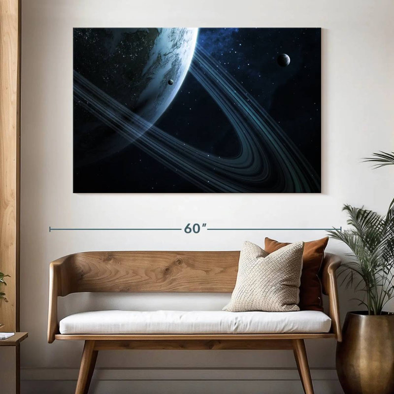 Oberle Earth-Like Ringed Planet, 34" H x 51" W