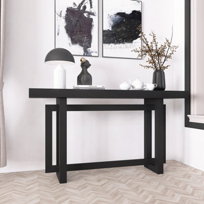 Rectangle Design Entryway Table With Pine Veneer
