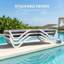 Chaises longues de patio ajustables, structure en aluminium, ensemble moderne pour bord de piscine avec table