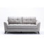 Salon en velours gris avec fauteuil confortable, coussin, siège à ressorts ensachés